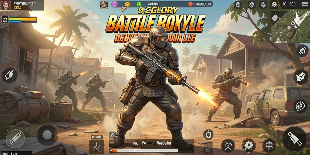 Screenshot menunjukkan aksi gameplay seru dalam 92GLORY.