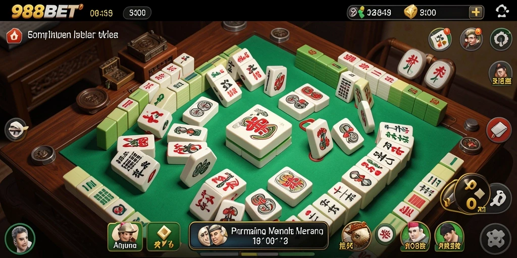 Gameplay Mahjong yang menegangkan dan penuh strategi di 988BET.
