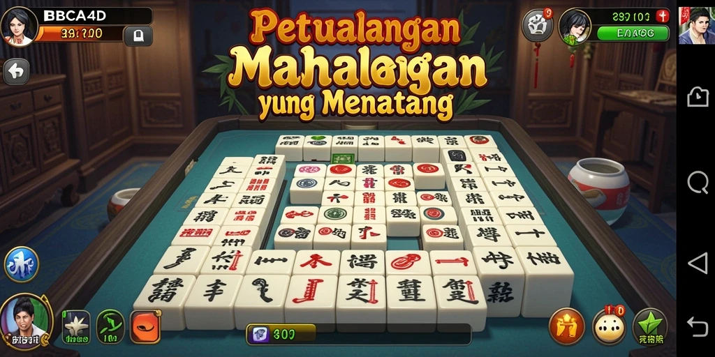 Screenshot gameplay BBCA4D dengan ubin Mahjong yang dinamis.