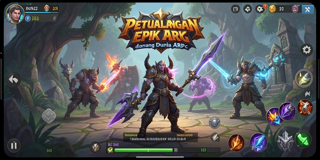 Tangkapan layar utama IN22 menampilkan aksi gameplay ARPG yang seru.