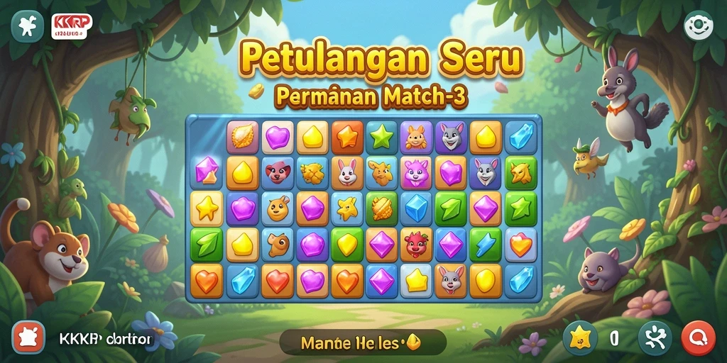 Screenshot gameplay KKRP menunjukkan keseruan dalam mencocokkan item.