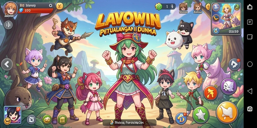 Tampilan gameplay seru LAVOWIN di dunia Anime.