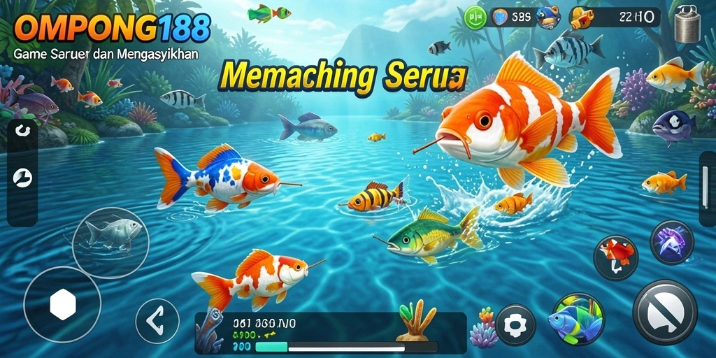 Tampilan gameplay OMPONG188 dengan suasana memancing yang realistis.