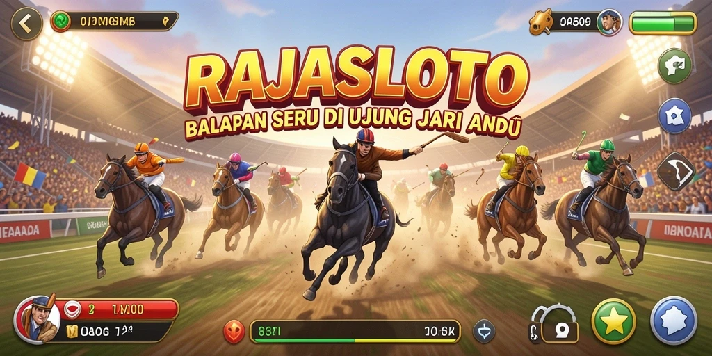 Screenshot utama RAJASLOTO menampilkan pengalaman balapan yang mendebarkan.