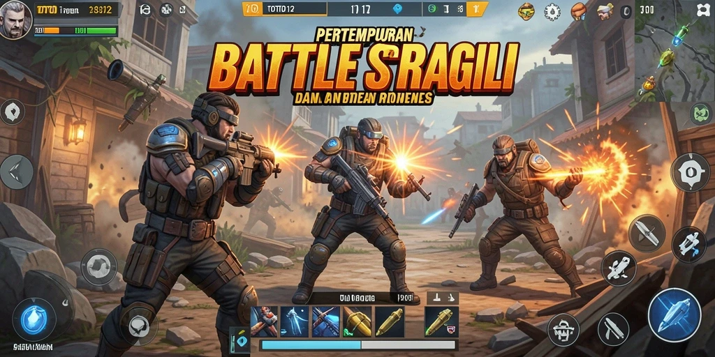 Screenshot menunjukkan gameplay intens Battle Royale di TOTO12.
