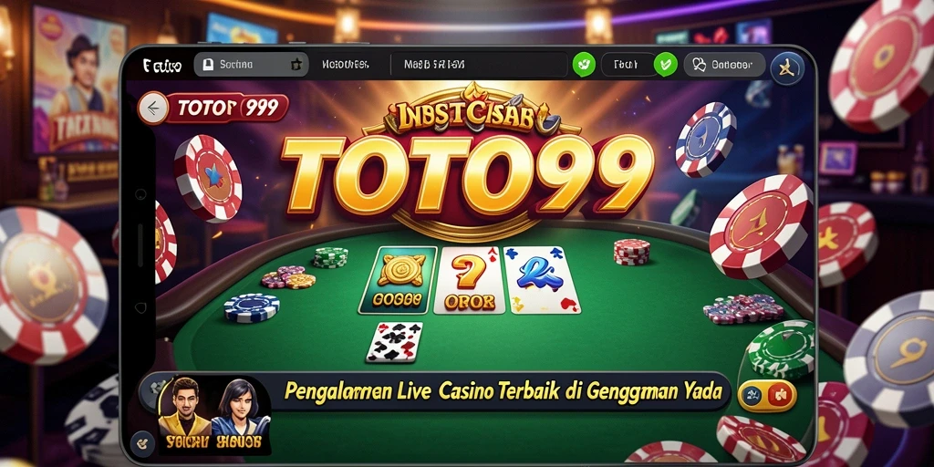 Screenshot utama menunjukkan dealer beraksi dalam permainan Live Casino.